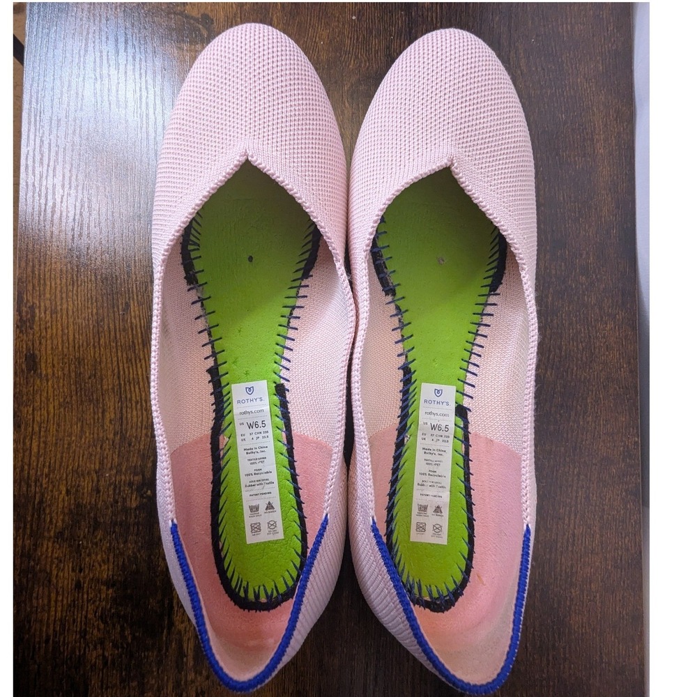 Rothys Petal Pink Flats Tortoise Sole Size 6.5